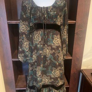 Ann Taylor Loft Dress Brown, Green, and Cream SZ 2